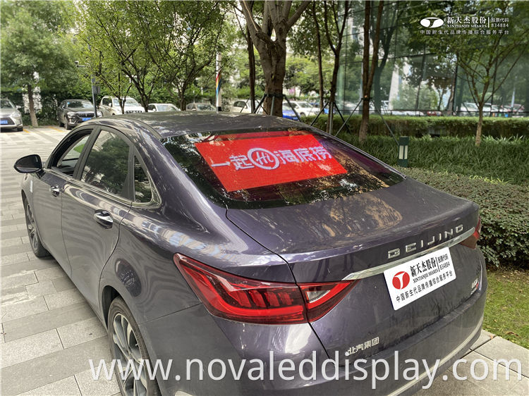 taxi rear window transparent led display sign